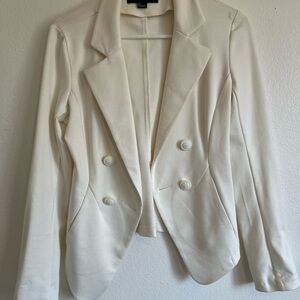 Forever 21 White Blazer Lightweight Minimalist Design